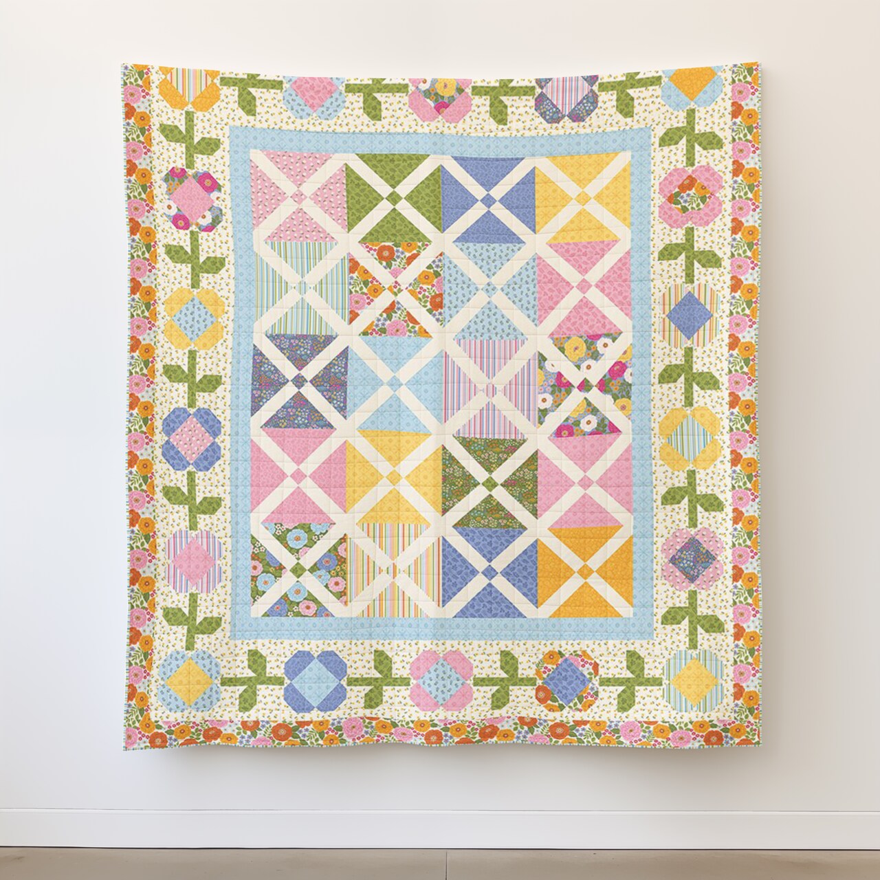 Little Darlin' Plaid and Posies Quilt Kit (kt-16970) | Riley Blake | Sewing Kit